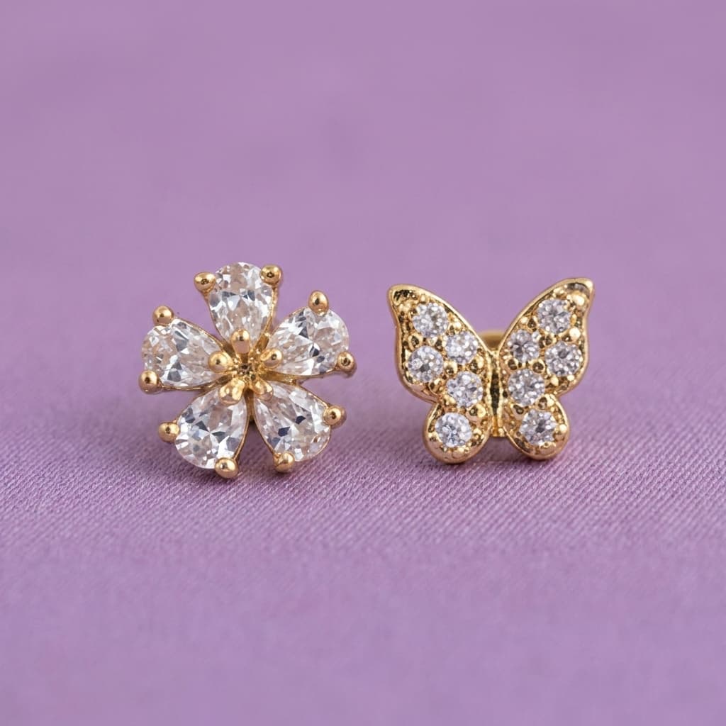 Flower and Butterfly Duo Pair